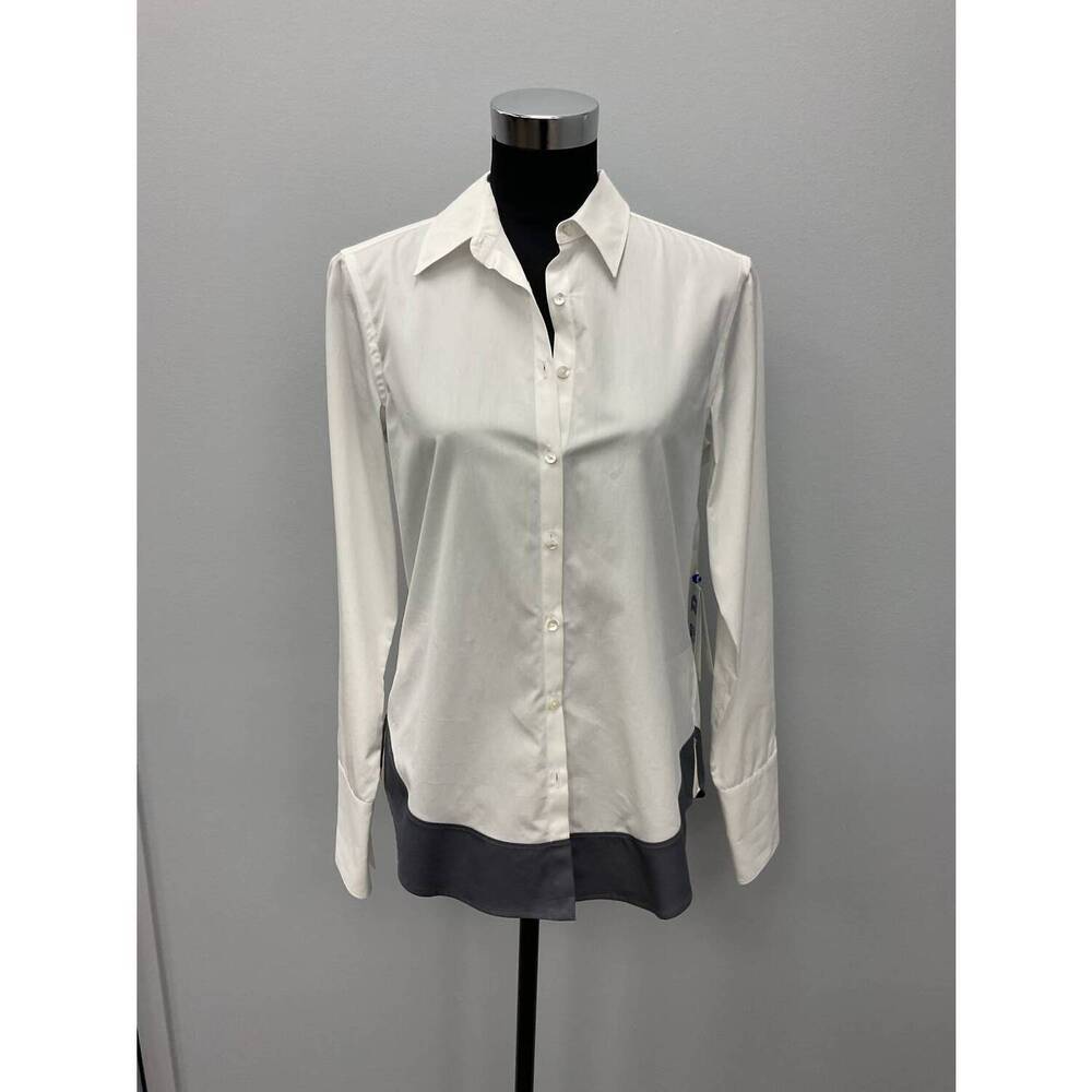 NEW JED tipped cotton shirt in white